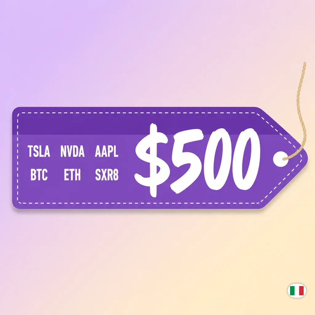 Bonus eToro per il primo deposito — azioni e crypto gratis fino a 500 USD